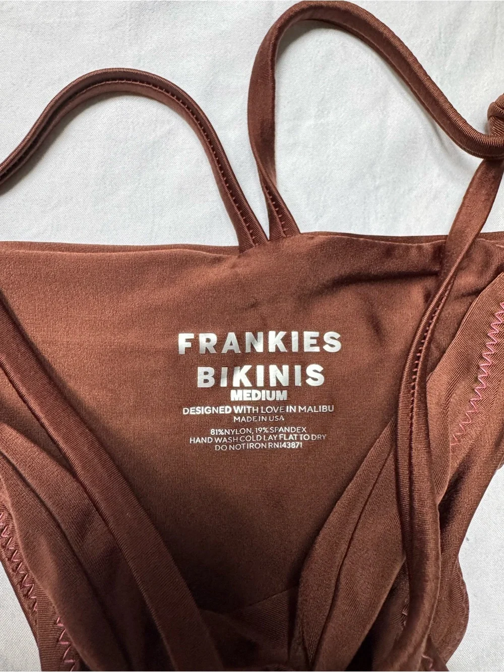 Frankie's Bikinis Brown & Pink Floral Triangle Bikini